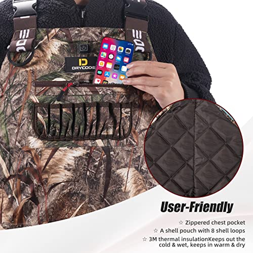 DRYCODE Chest Waders for Men with 1600g Boots, Waterproof Fleece-Lined Insulated Wader with Boot Hanger for Hunting