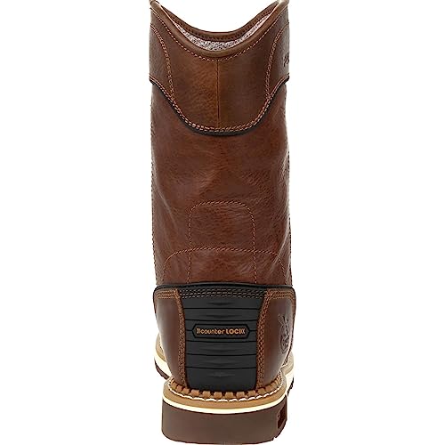 Georgia Boot Men's Brown Amp Lt Wedge Waterproof Pull on Industrial Boot