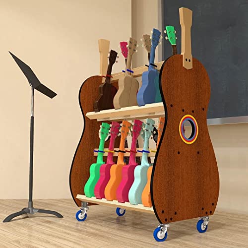 The Band Room Soprano Ukulele Storage Cart for Classrooms | Holds 30 ukes | Perfect for Music Teachers | Made in USA