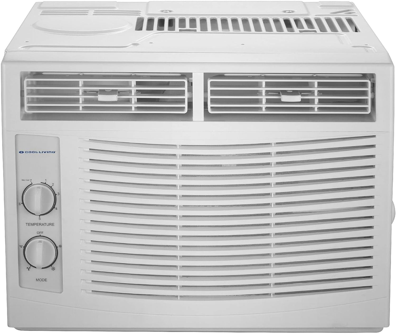 5,000 BTU 115-Volt Manual Control Window Air Conditioner - Cools up to 150 Sq Ft - Mechanical Controls - Reusable Filter - White - 2 Cooling Speeds