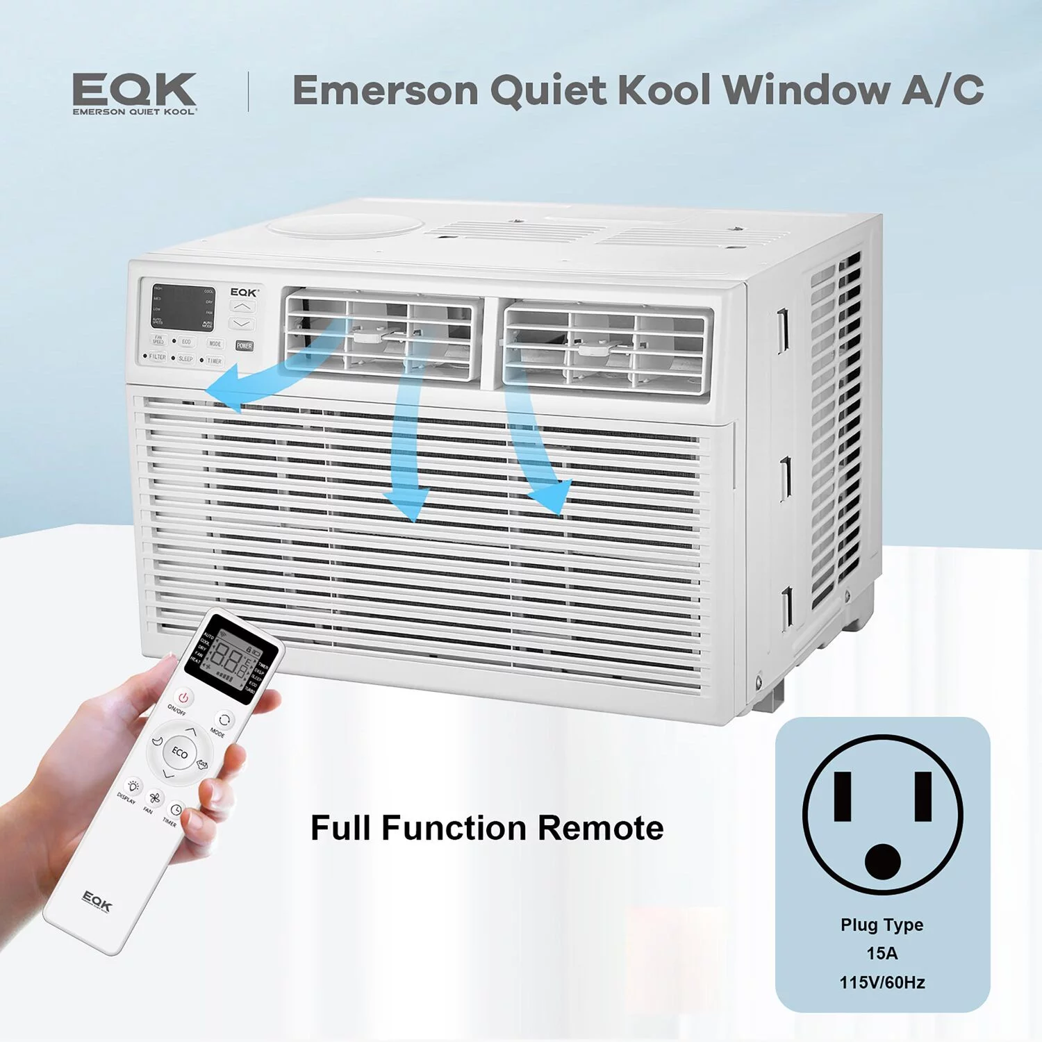 Emerson Quiet Kool 14,000 BTU 230-Volt Window Air Conditioner with Remote, White
