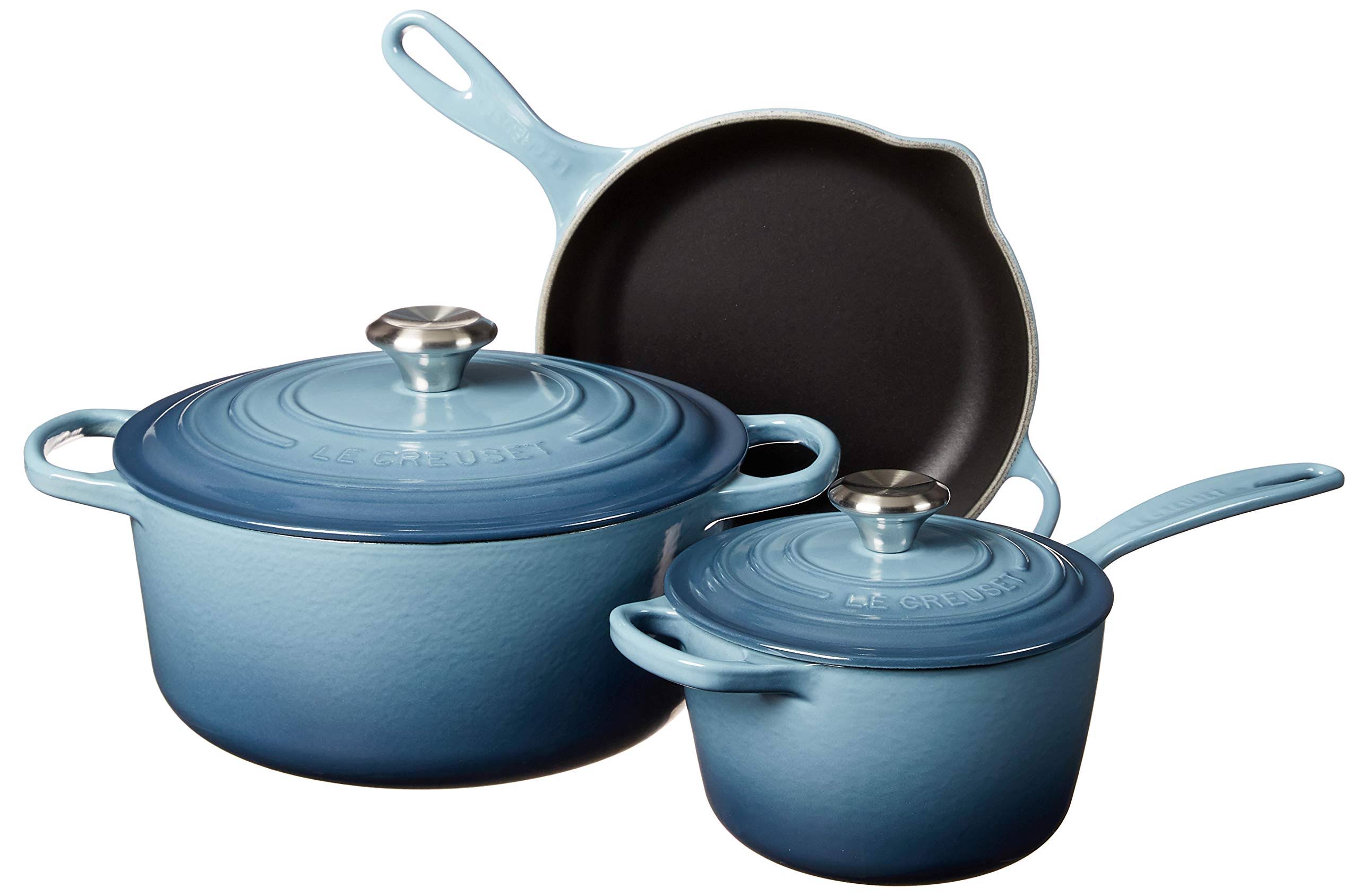 Le Creuset Signature Cast Iron 5 Piece Cookware Set - Marine