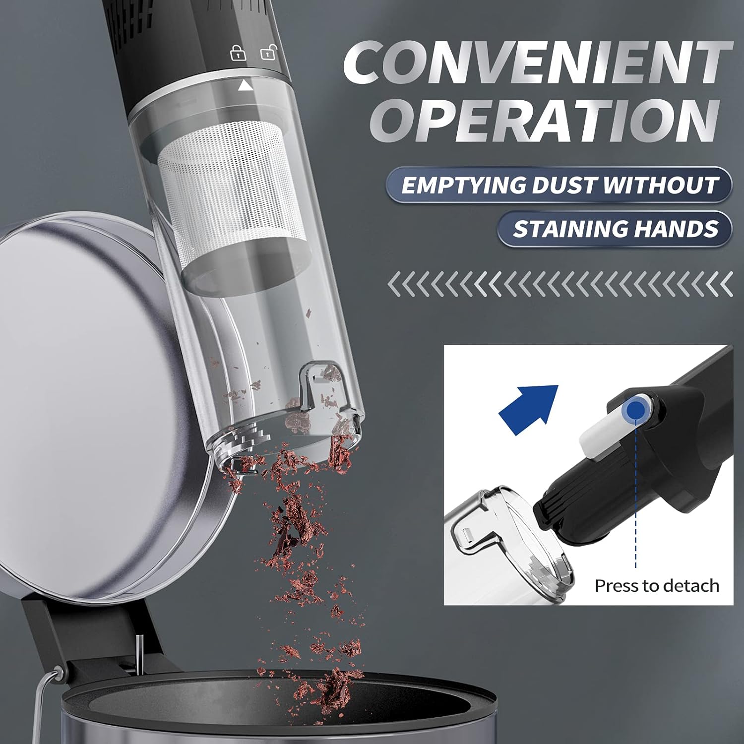 VacLifePRO Handheld Vacuum - Portable Car Vacuum, Fast-Charging Handheld Vacuum Cordless for Home, Office and Car, Hand Vacuum Cordless Rechargeable (VL736) Pack of 2