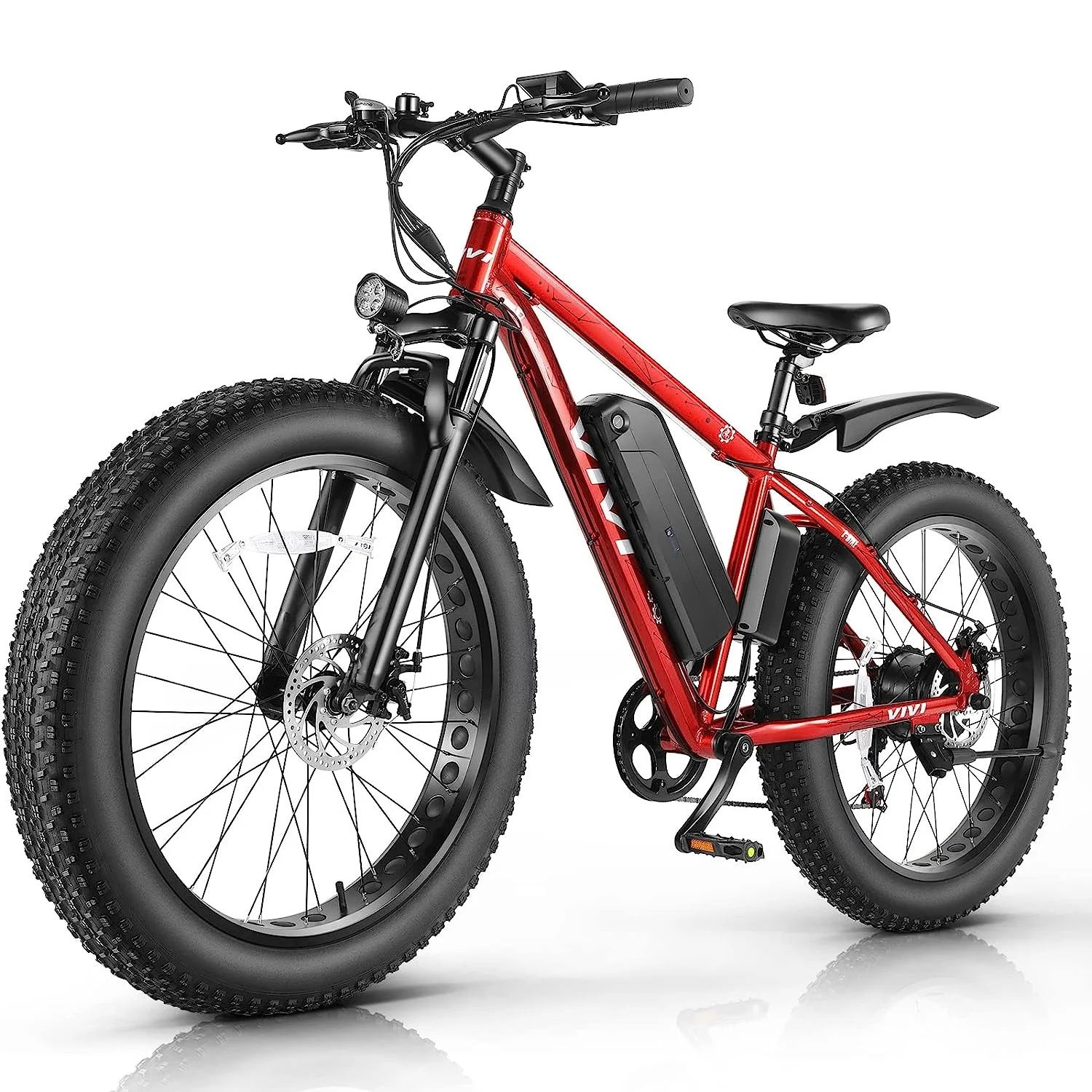 Vivi Electric Bike 26 x 4.0 Fat Tire Electric Bike 500W All Terrain Electric Bike 50 Miles Long Range Electric Mountain Bike Beach Bike Snow Bike