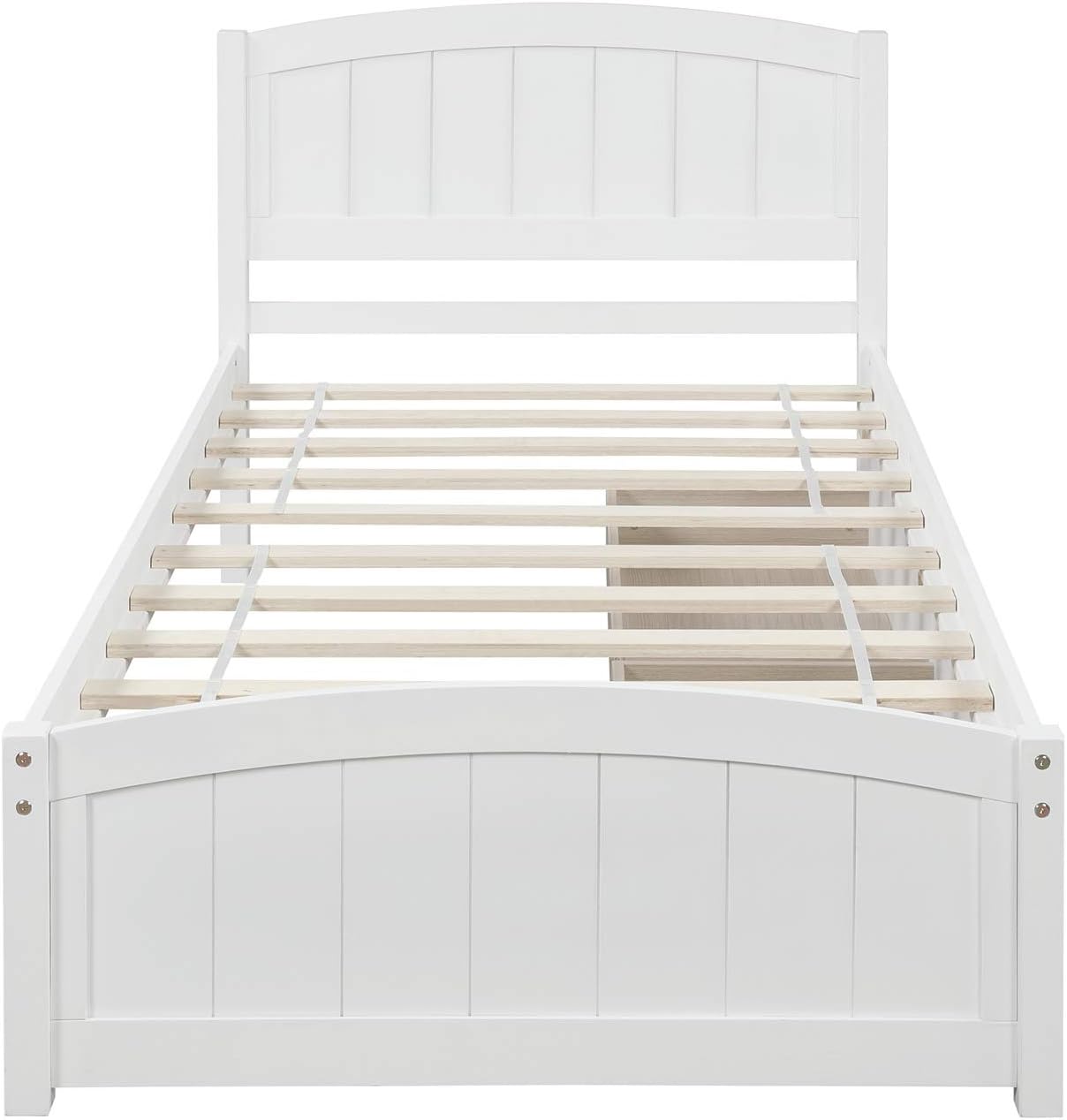 Harper & Bright Designs Twin Platform Bed with Storage Drawers, Solid Wooden Twin Size Bed Frame with Headboard for Kids, Teen, Adults, No Box Spring Needed (Twin, White)