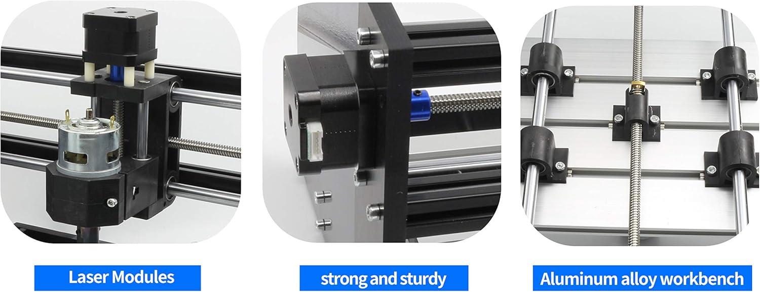 DIY CNC 3018PRO-M 3 Axis CNC Router Kit + PCB Milling, Wood Carving Engraving Machine + ER11 and 5mm Extension Rod (Working Area 300x180x45mm)