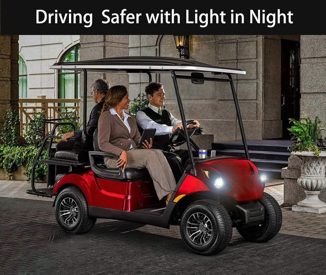 KingFurt Enhance Visibility with Adjustable LED Headlights/Tail Lights for Yamaha G29 Golf Cart - Easy Installation