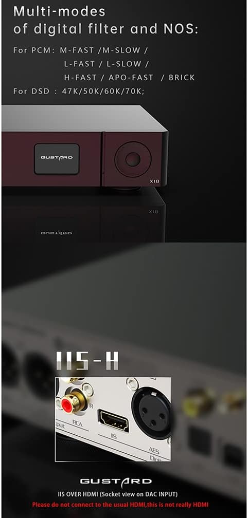 Gustard DAC-X18 MQA DAC ES9038PRO DSD512 PCM768kHz DAC Bluetooth 5.0 LDAC Femtosecond Crystal USB/Toslink/COAX/AES/I2S/BT Input XLR/RCA Output Desktop DAC Decoder with Remote (Silver)