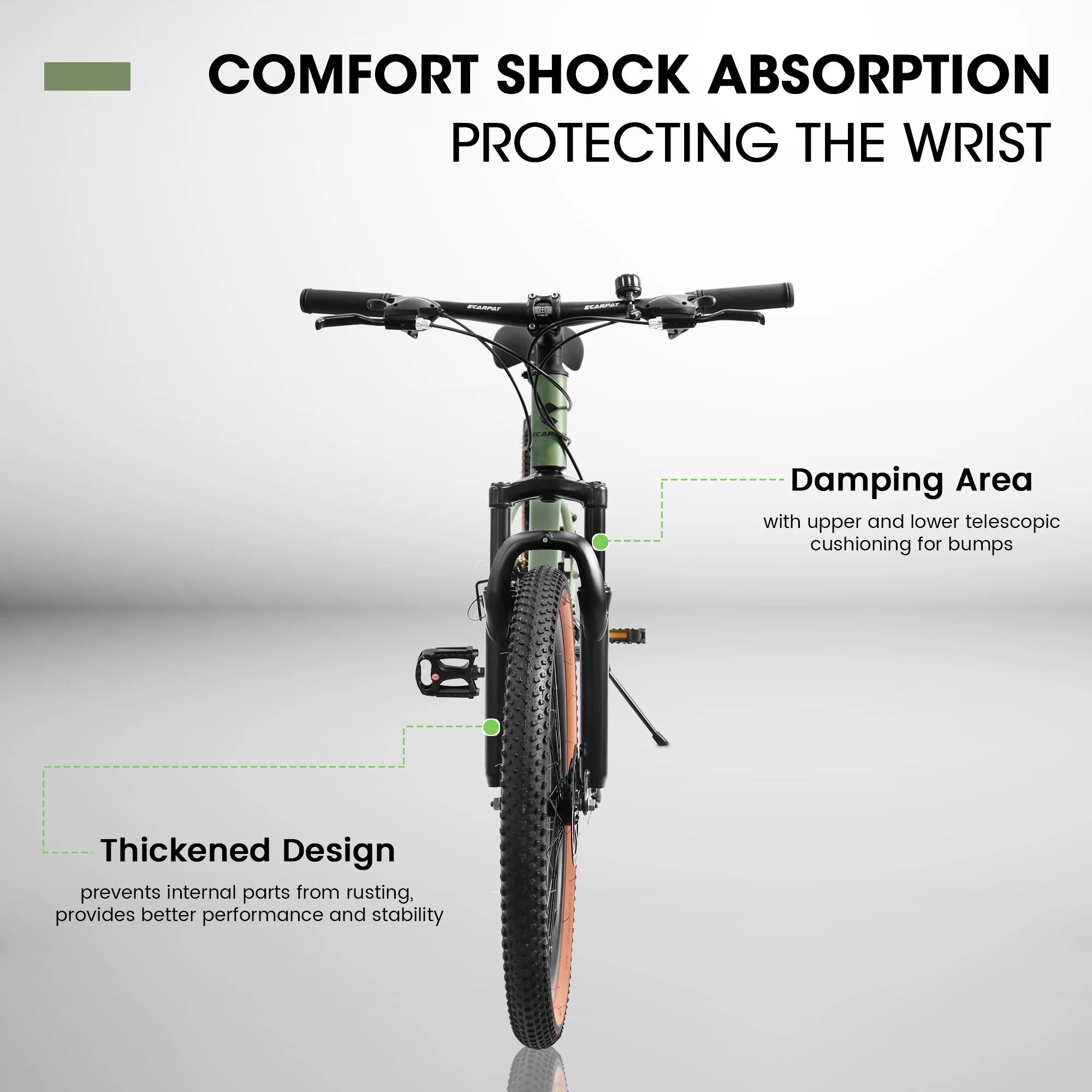 24 inch Mountain Bike for Kids, Boys Girls Bike with 21 Speed Disc Brakes, Green
