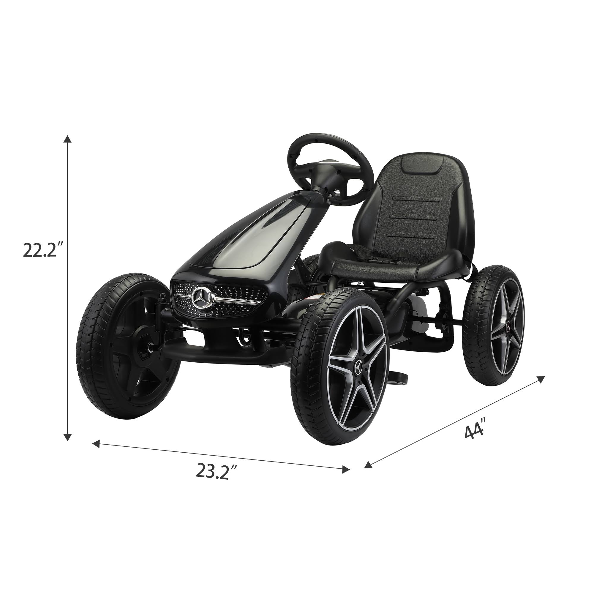 Mercedes Benz Kids Go Kart Ride on Car for Children, Black
