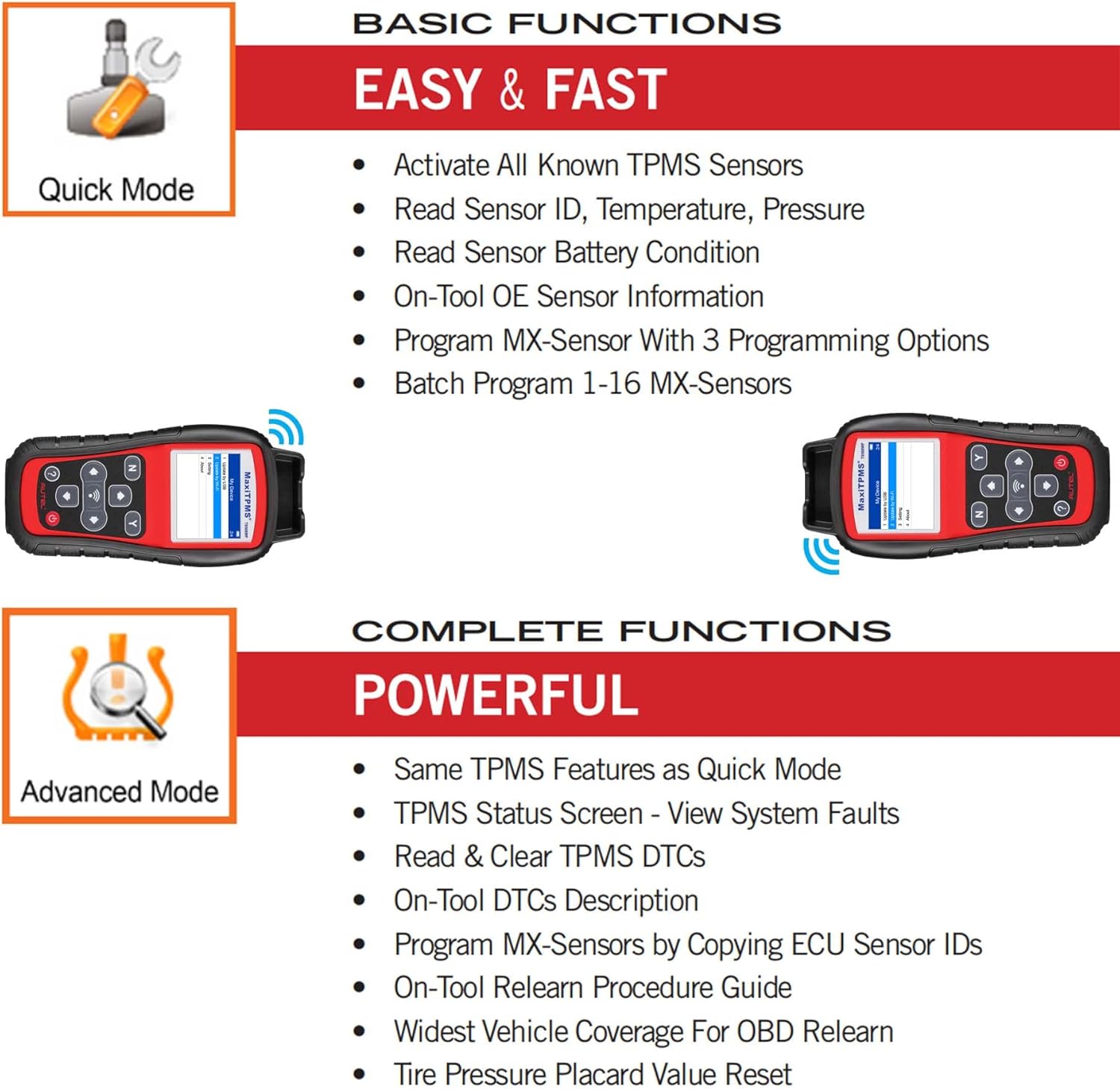 Autel TPMS Programming Tool TS508WF, TPMS Sensor Programmer, TPMS Relearn Tool, TPMS Reset Tool, Activate Read Copy Tire Sensor, Free Lifetime Update, Advanced TS408 TS501 TS508