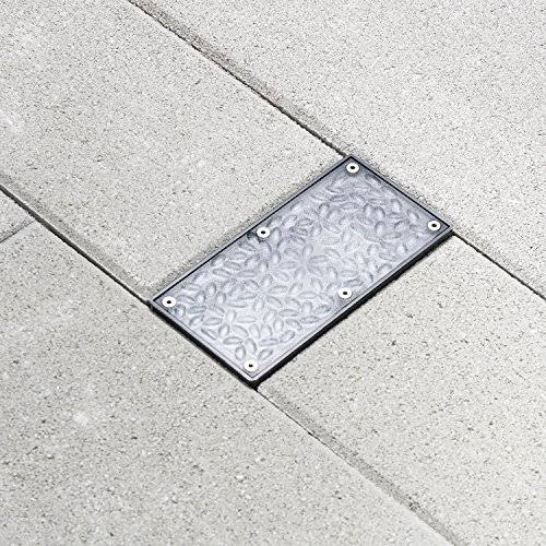 Solar Brick Landscape Path Light, 8x4 Recessed Polyresin Paver, 12 Warm White LEDs, Waterproof, Outdoor Use, No Wires or Plugs -