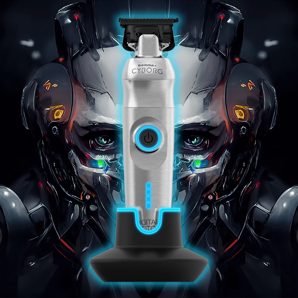 GAMMA+ Cyborg Professional Metal Hair Trimmer with Digital Brushless Motor