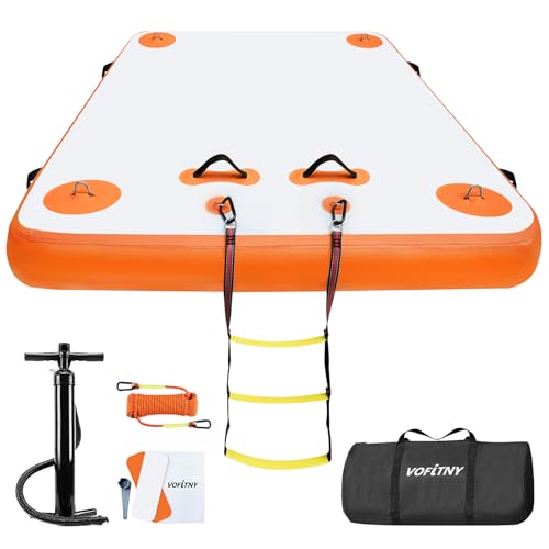 VOFiTNY Inflatable Floating Dock, Swim Platform Floating Dock for Lakes, Lake Floats for Adults, Island Raft Mat for Lake Beach Ocean, Non-Slip Surface