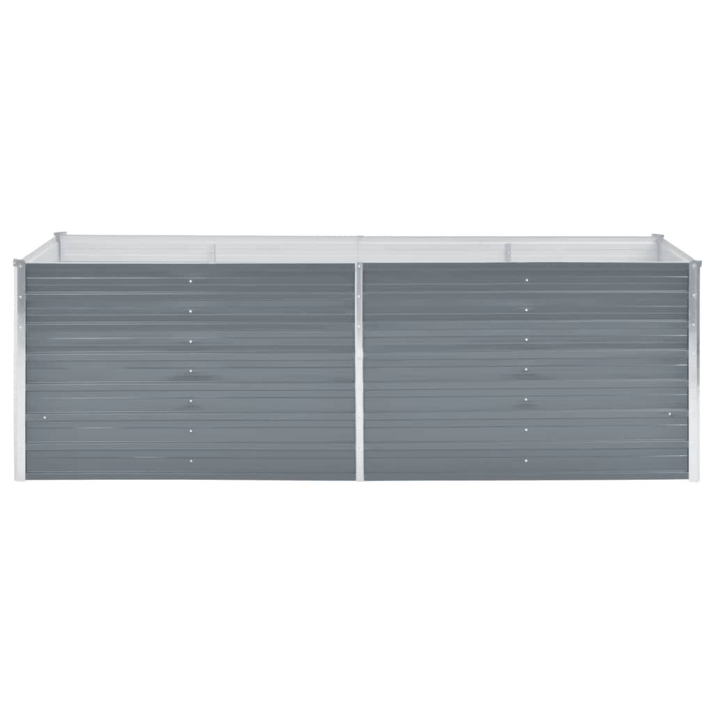 vidaXL Garden Raised Bed Galvanized Steel 126x22x31.5x22x31.3x22 Gray