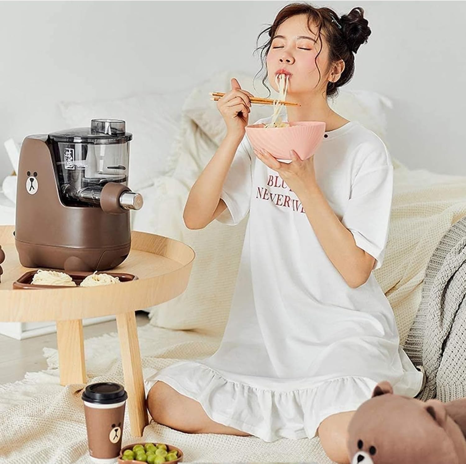 Home Automatic Noodle Maker, Non-Stick Machine Knife And Thickness Settings Electric Noodle Maker 3 Minute Power Off Memory Band Noodle Mold Quick Step 3 Step Making