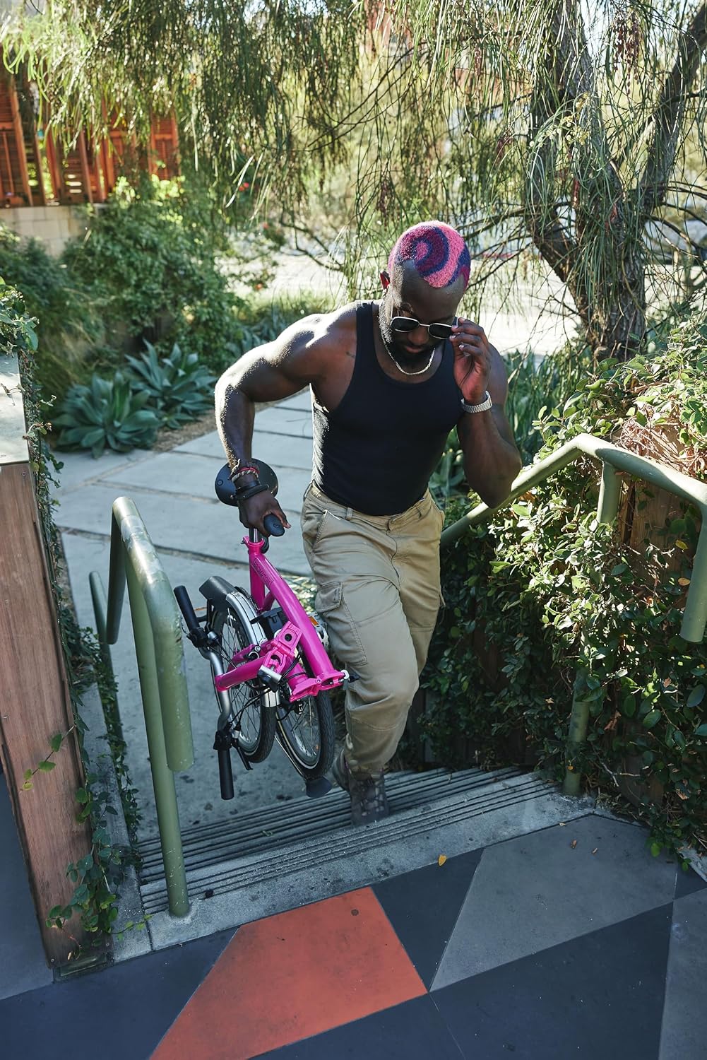 Brompton C Line 6 Speed Folding Bike - Hot Pink