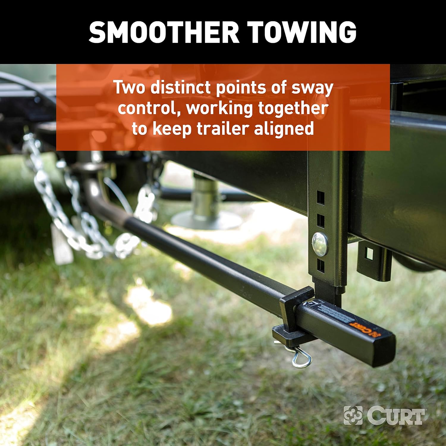 CURT 17600 TruTrack 2P Weight Distribution Hitch with 2X Sway Control, Up to 10K (No Shank or Ball)