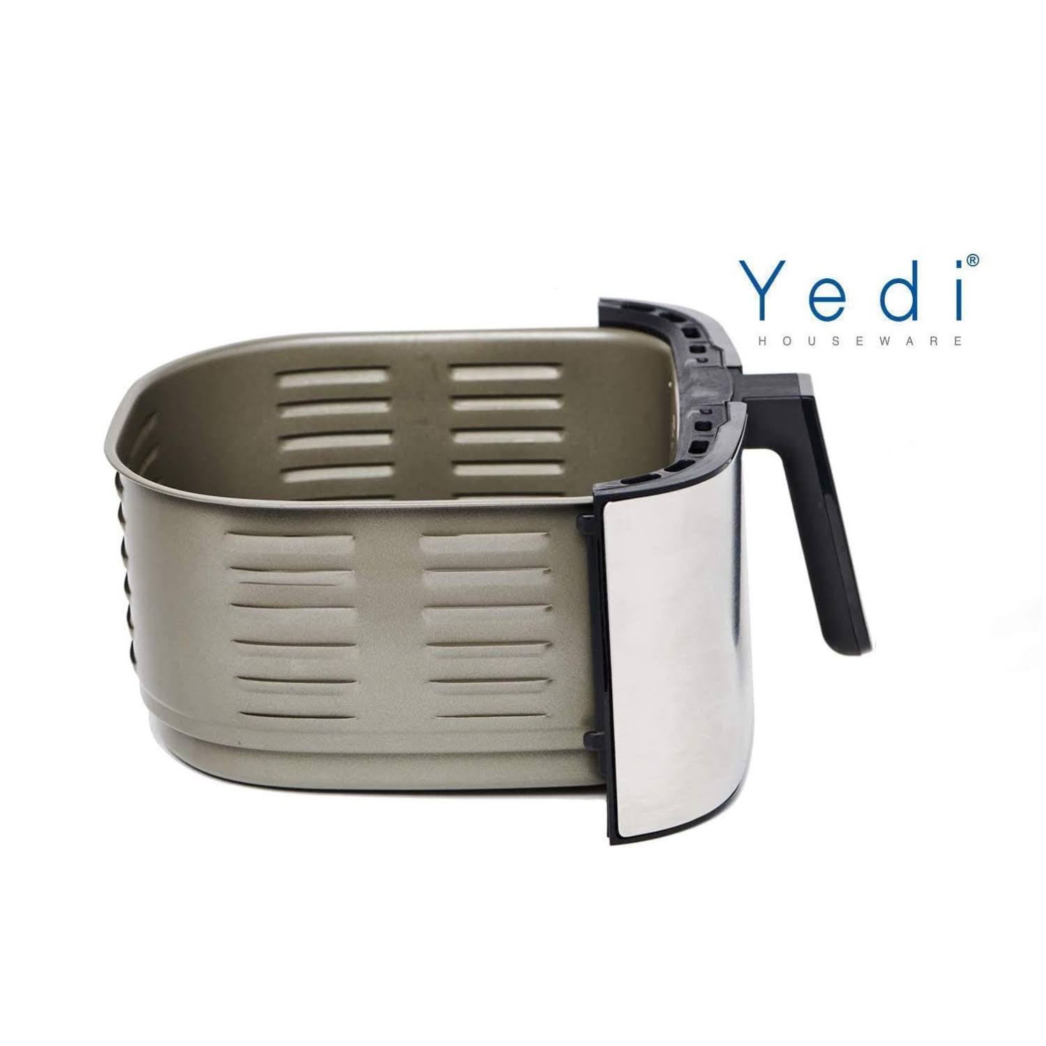 Yedi Evolution Air Fryer, 6.8 Quart, Stainless Steel, Ceramic Cooking Basket, with Deluxe Accessory Kit and Recipe Book