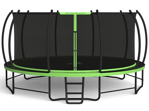 BCAN 8FT 10FT 12FT 14FT 15FT 16FT Recreational Trampoline with Enclosure for Kids Adults, ASTM Approved, Outdoor Trampolines with Ladder for Kids
