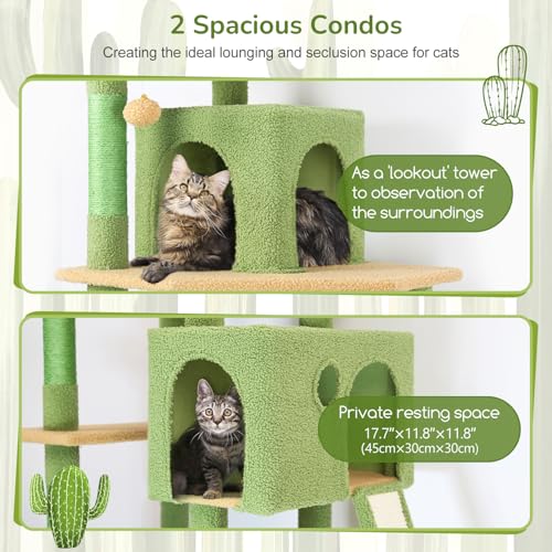 Globlazer Heavy Duty Cat Tree, 70 inch Sturdy Cat Tree for Indoor Cats Extra Large Cat Tower with Scratching Post, Hammock, Cat Condo for Adult Cats Kittens, F70 Pro, Light Grey