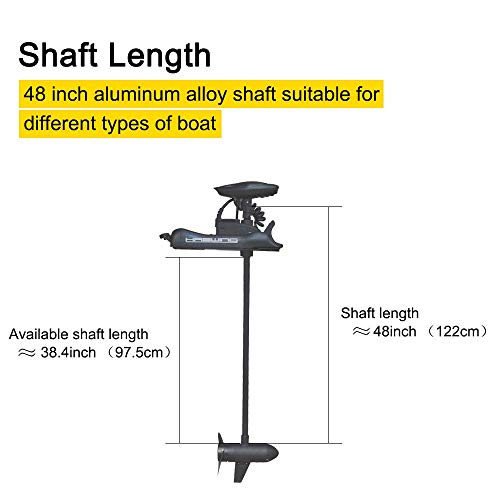 AQUOS Haswing White 12V 55LBS 48inch Bow Mount Trolling Motor with 2.4G Remote Control, Quick Release Bracket for Inflatable Boat Kayak Bass Boat Aluminum Boat Fishing, Freshwater/Saltwater Use