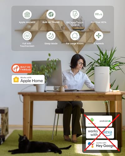 Airversa HomeKit Air Purifier over Thread Works with Apple Home(Apple Home Hub Required) 3-Stage H13 True HEPA Smart Air Cleaner 1000 sq.ft Purelle AP2