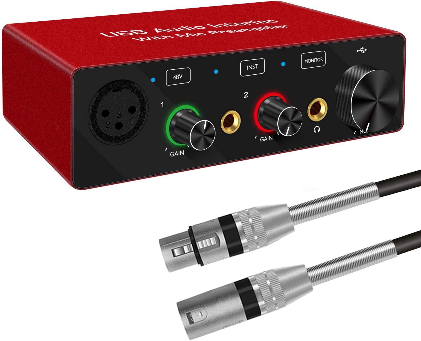 USB Audio Interface with Mic Preamplifier XRL audio interface (USB Audio Interface) Pack of 2