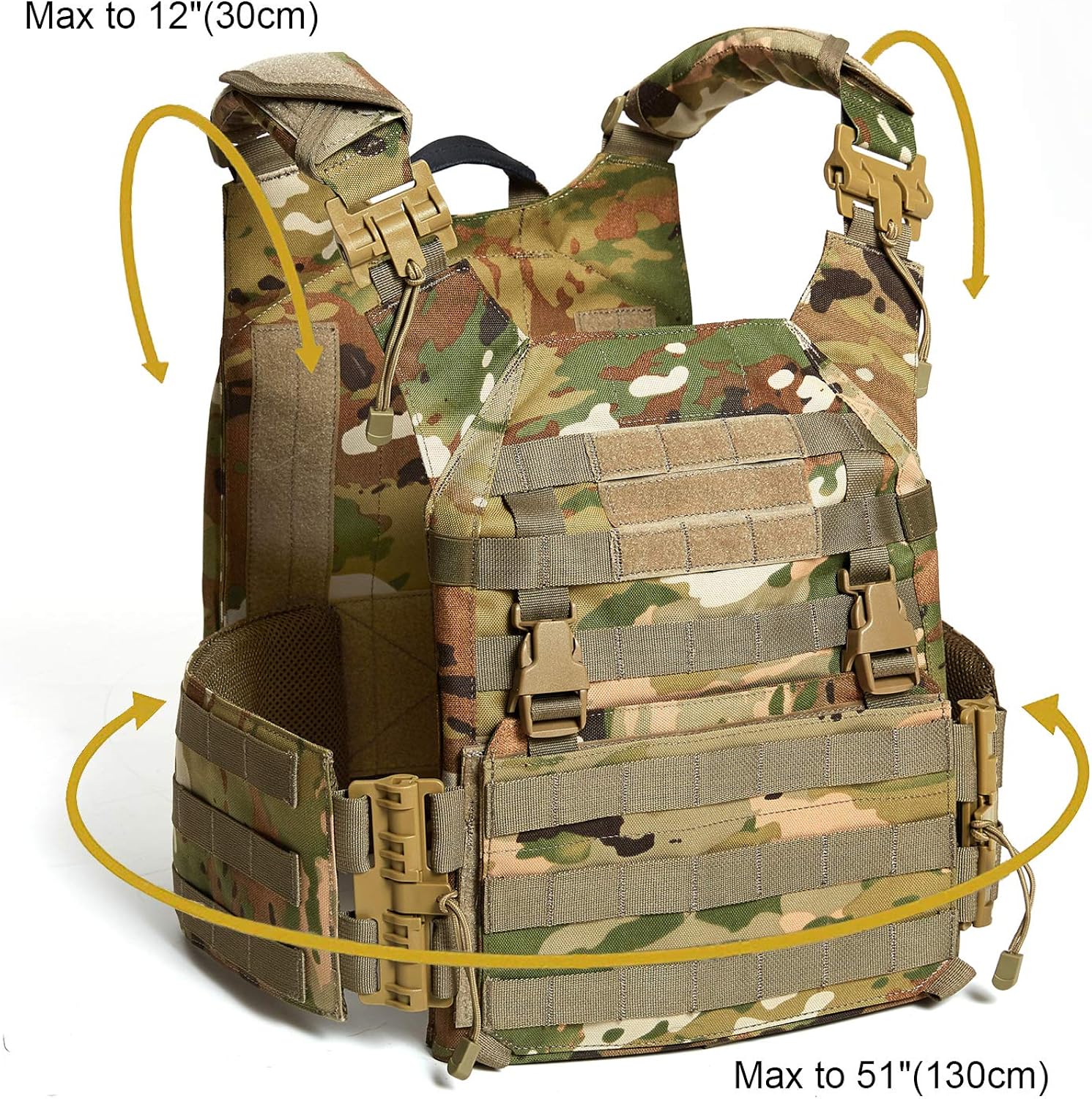 Akmax.cn Military Modular Assault Vest System Compatible with 3 Day Tactical Assault Backpack, OCP Camouflage