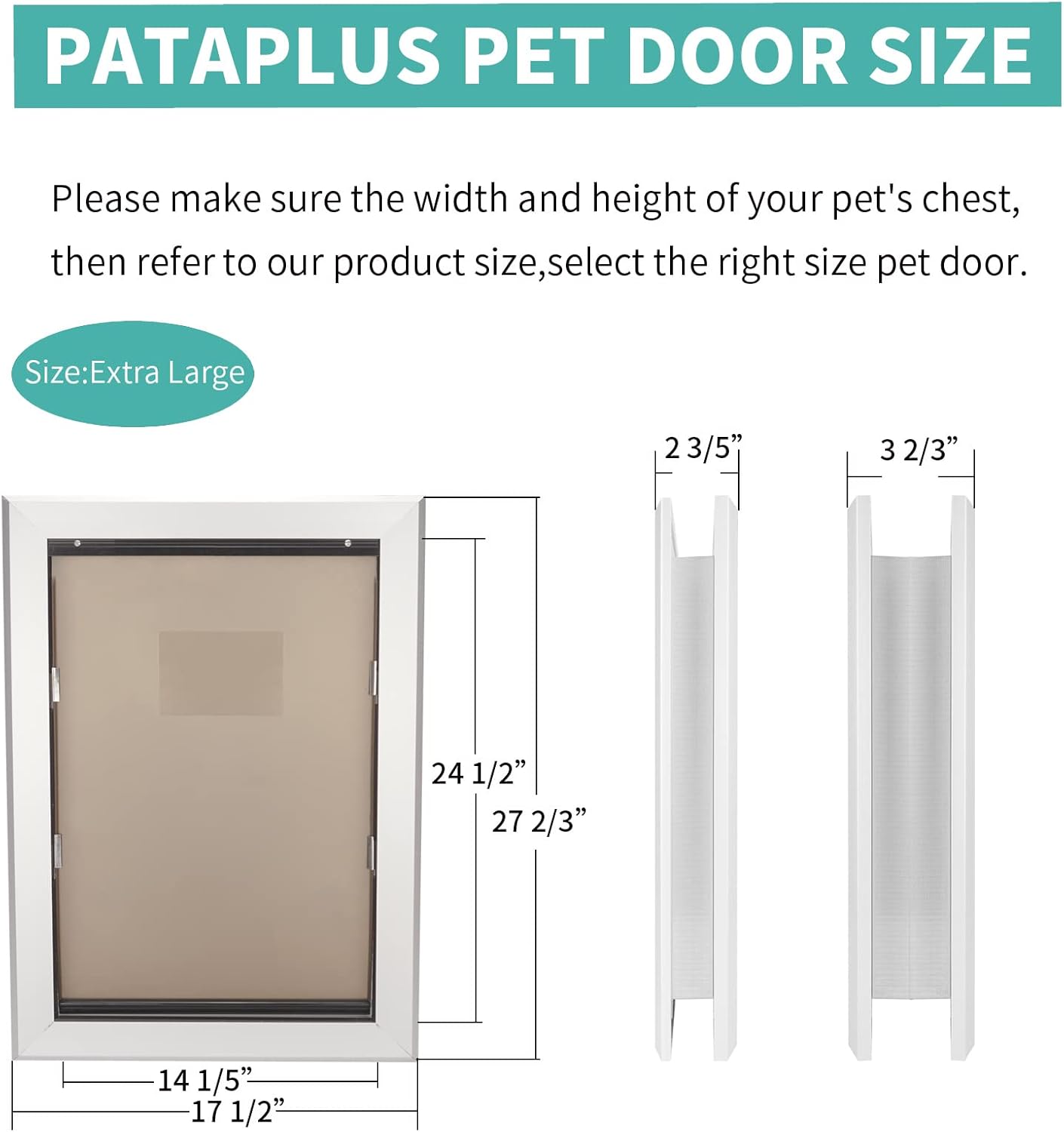 PATAPLUS Large Pet Door Aluminum Dog Door Cat Door,Large Dog Door with Slide-in Lock Panel and Magnetic Flaps,Durable Aluminum Frame, Energy Efficient ,Easy to Install, Heavy Duty(Large)