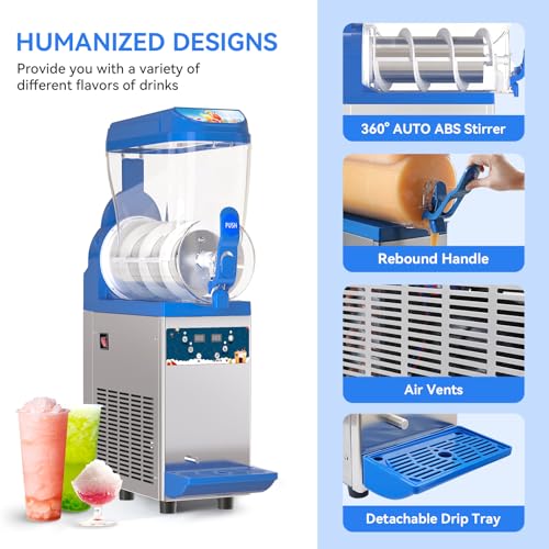 Commercial Slushy Machine - 1000W 30L Tanks Slush Maker Machine 304 Stainless Steel Commercial Margarita Machines Efficient Cooling the Ideal Slushie Machine for Bars Cafes Restaurants