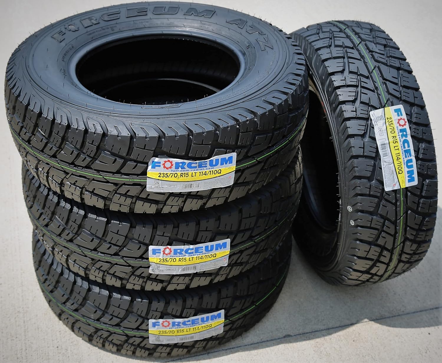 Forceum ATZ A/T All-Terrain Off-Road Light Truck Radial Tire-LT235/70R15 235/70/15 235/70-15 114/110Q Load Range E LRE 10-Ply BSW Black Side Wall