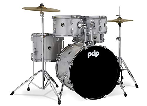Pacific Drums Center Stage Complete Drumkit, 5 Drum Set, Iridescent Black Sparkle, 7x10, 8x12, 14x16 Floor, 16x22 Kick, 5x14 Snare (PDCE2215KTIB)