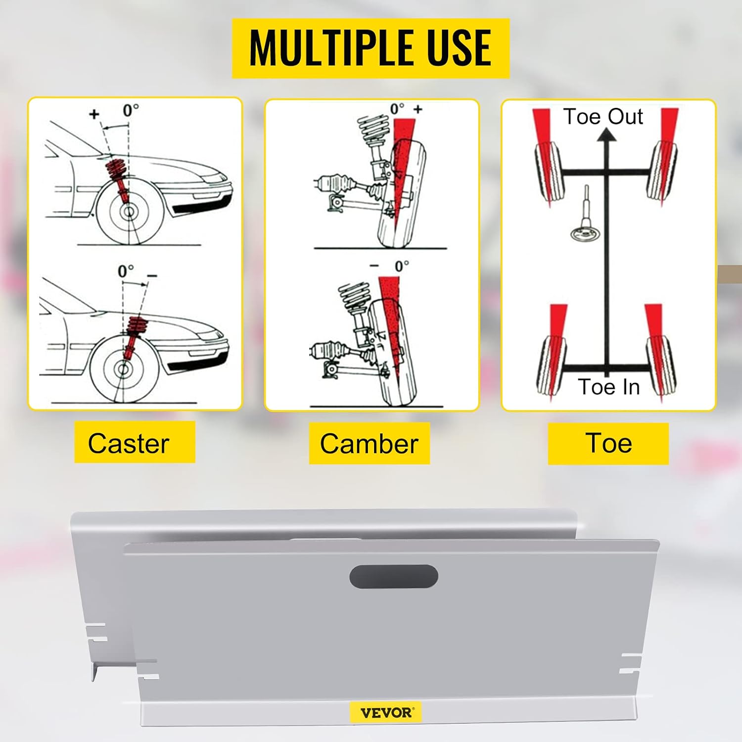 VEVOR Wheel Alignment Tool, Toe Plates without Probes, Aluminum Alloy Toe Alignment Plates, Double 16ft Tape Measures Alignment Tools Automotive, Wheel Alignment Tool Gauge Camber Caster Pack of 2