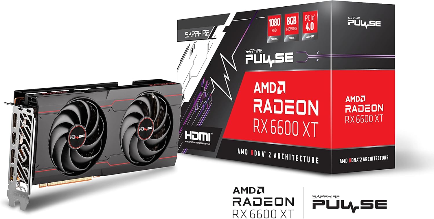 Sapphire Technology 11309-03-20G Pulse AMD Radeon RX 6600 XT Gaming Graphics Card with 8GB GDDR6, AMD RDNA 2