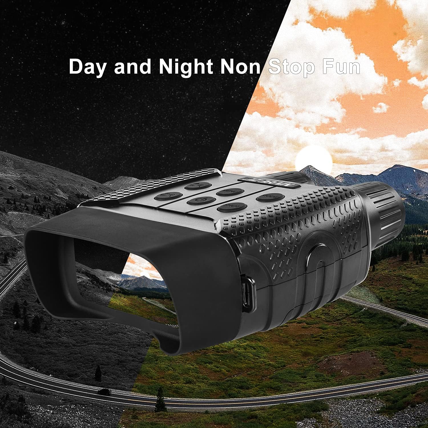 JZBRAIN Night Vision Binoculars Digital Infrared Goggles for Hunting Surveillance Tactical Uses in Darkness Black(Battery Not Included)
