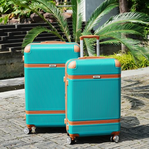 Merax Luggage Set Hard Shell Suitcase, Expandable Travel Suitcase with Spinner Wheels, Collision-Protection Angle, TSA Lock, Lightweight (20/24/28, Blue)