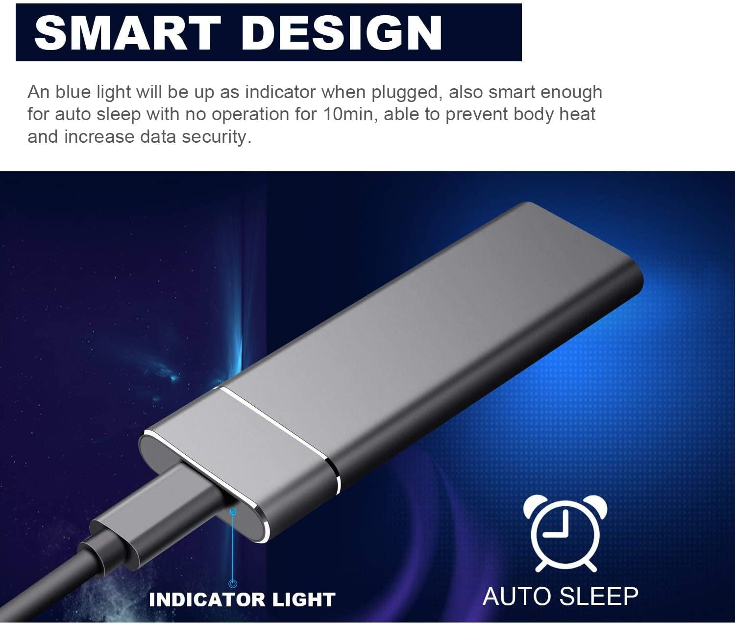 External Hard Disk 2TB Ultra Thin Hard Disk usb3 1 Portable Hard Disk Compatible with Laptop Desktop 2T - Black