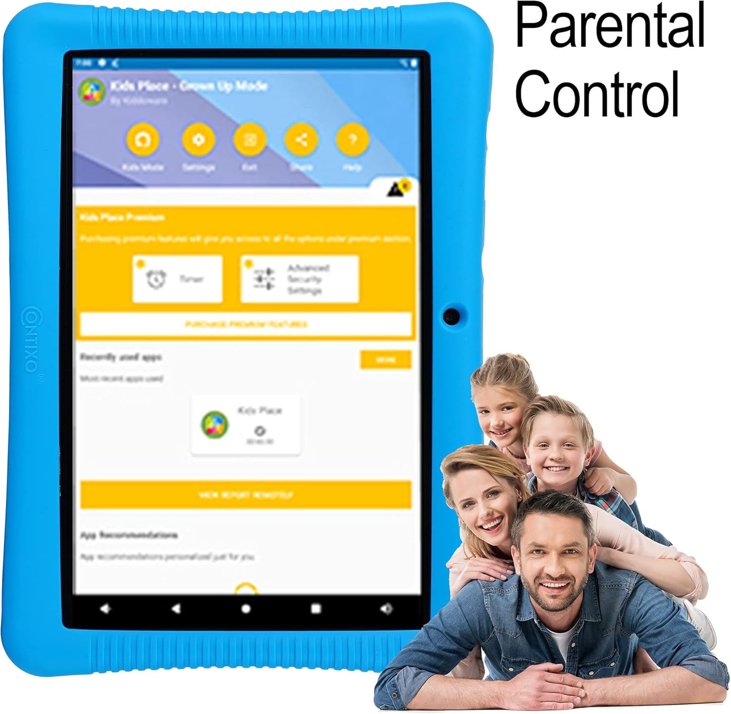 Contixo Kids Tablet K102, 10-inch HD, ages 3-7, Toddler Tablet with Camera, Parental Control, Android 10, 32GB, WiFi, Learning Tablet for Children with Teacher's Approved Apps and Kid-Proof Case, Blue