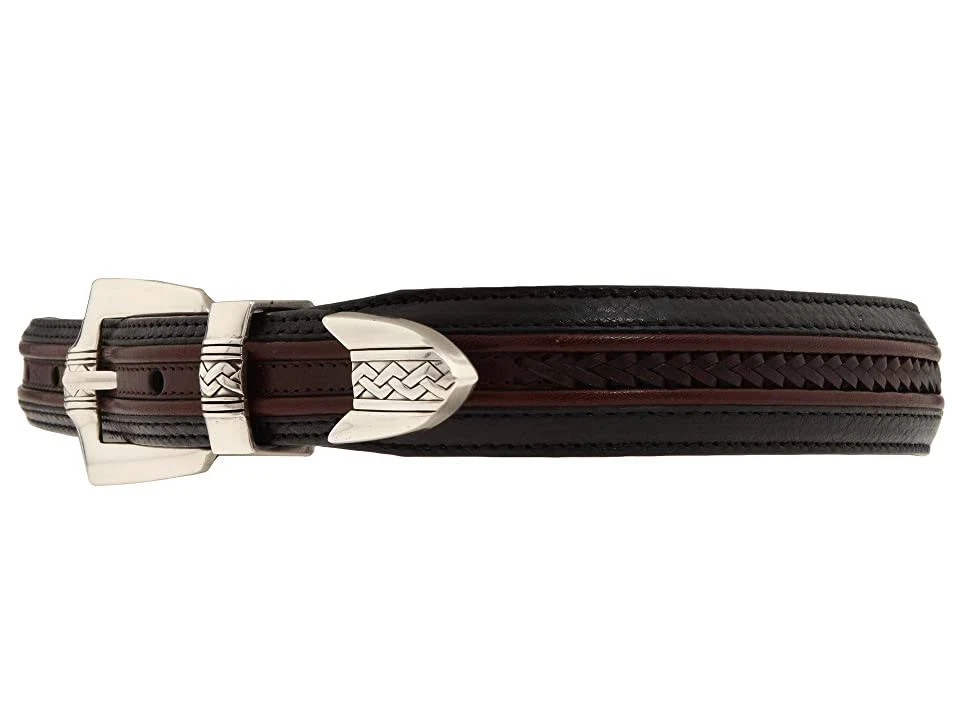 Brighton Pinon Hills Inlay Lace Belt- Size 44 Black-Brown Black
