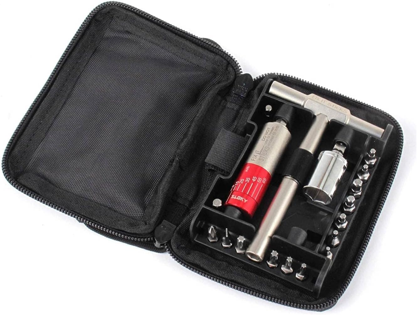 Fix It Sticks 15-65 Inch Lbs All-in-One Torque Driver Kit with T-Way Wrench + Locking Ratcheting T-Way Wrench