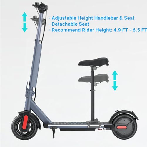 Caroma Electric Scooter, 500W Motor, 25 Miles Range & 20Mph, 10" Solid Tires Electric Scooter Adults, Foldable Commuting E Scooter with Cruise Control, Dual Braking System & Shock Absorption