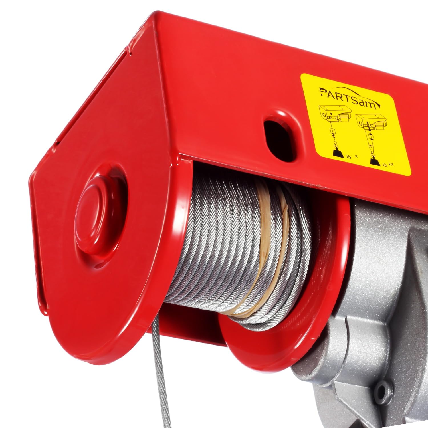 Partsam 440lbs Electric Cable Hoist Wireless Remote Control 120V Overhead Winch w Towing Strap Sling 38ft Lifting Height