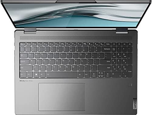 Lenovo Yoga 7i 16 inch 2.5K Touchscreen (2560 x 1600) 2-in-1 convertible Laptop computer, Intel Evo Platform, Core i5-1240P, 8GB Memory, 512GB SSD, Backlit Keyboard, Storm Grey