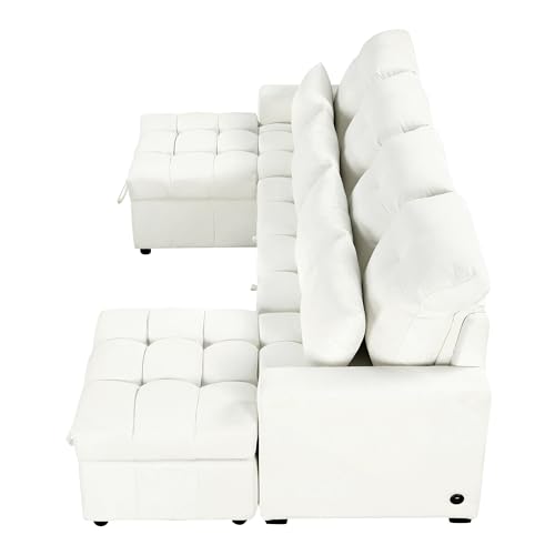 Oversized U-Shaped Sectional Sofa Couch Plush Corduroy Upholstered Modular Deep Seat Sofa&Couch Sectional W/Right Facing Chaise Lounge and 7 Toss Pillows for Home Apartment Living Room Furniture Sets