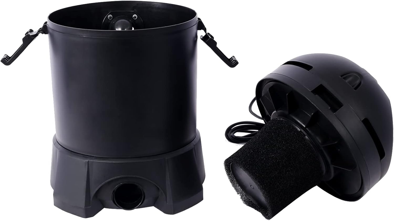 Garden Pond Vacuum Cleaner - Clean Sweep with 14ft Intake Suction Hose, 4 Extension Tubes, 3 Vacuum Nozzles, 6.5 Foot Output Hose & Debris Collection Bag | Pond Vacuum for Outdoor Ponds Black