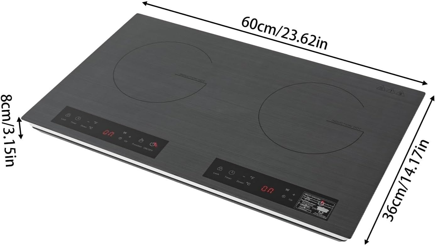 Double Induction Cooktop Double Induction Cooktop, 4000W 110V Induction stove top Knob Control, Portable Iduction Cooktop with 9 Power Levels