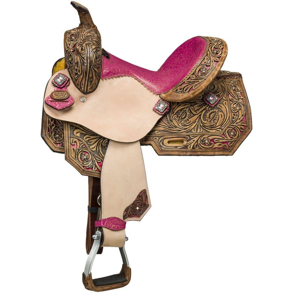 Tough 1 Azalea Leather Western Barrel Saddle