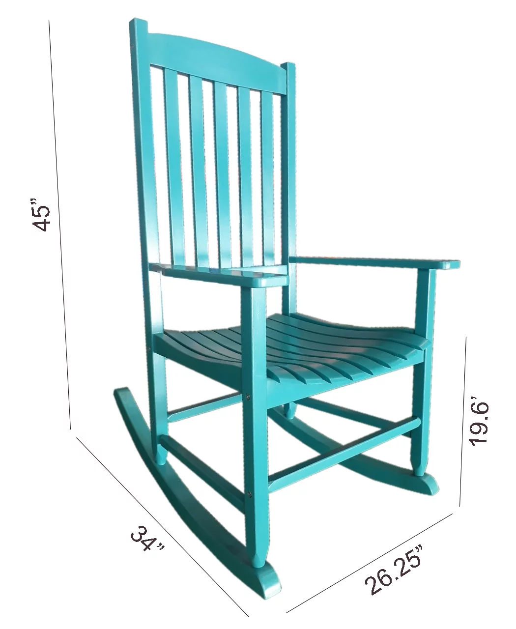 Mainstays Outdoor Wood Porch Rocking Chair, White Color, Weather Resistant Finish