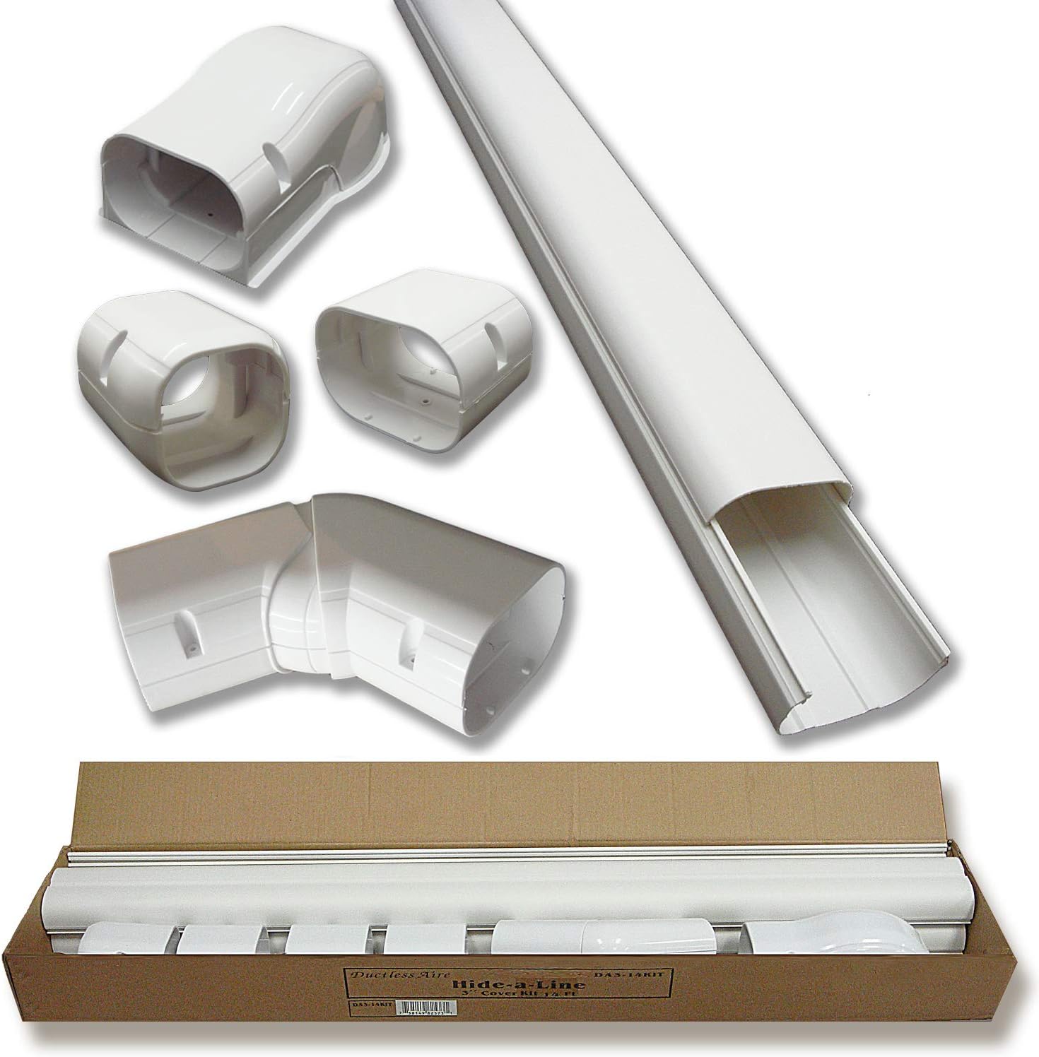 4" 14 Ft Line Set Cover Kit Pro Series for Mini Split Air Conditioners and Heat Pumps Decorative Tubing Cover